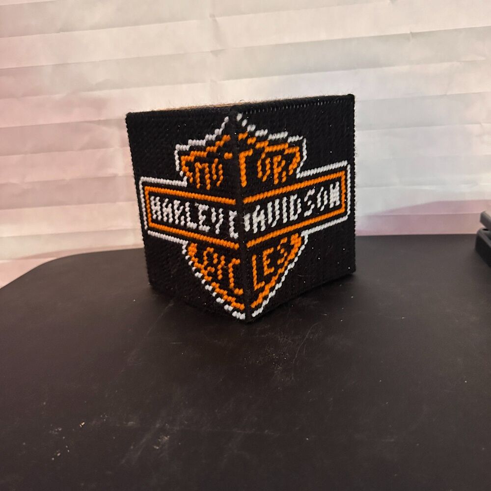 Harley Davidson Handmade Tissue Box Cover Motorcycle Decor
